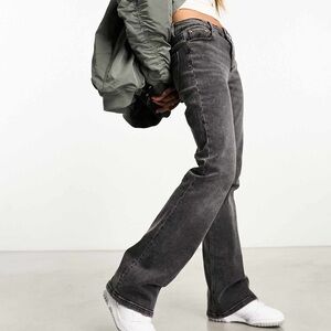 Stradivarius straight bootcut jeans in black wash